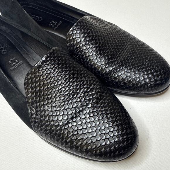 ECCO Touch Ballerina 2.0 Women's EU 40 US 9 - 9.5 Black Leather Flats Slip On - Picture 3 of 10